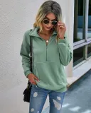 Autumn Plain Pocket Zipper Shirt