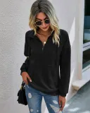 Autumn Plain Pocket Zipper Shirt