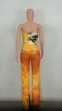 Tie Dye African Strapless Jumpsuit
