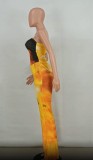 Tie Dye African Strapless Jumpsuit