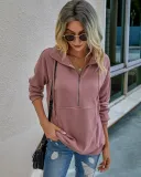 Autumn Plain Pocket Zipper Shirt