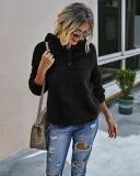 Autumn Plush Plain Hoodie Sweat Top