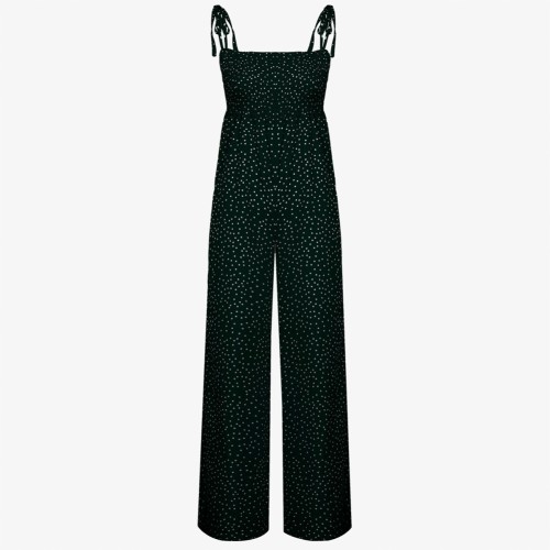 Summer Dot High Waist Strap Wide Legges Jumpsuit