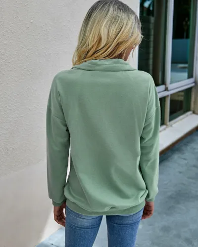 Autumn Plain Pocket Zipper Shirt