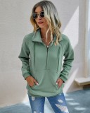 Autumn Plain Pocket Zipper Shirt