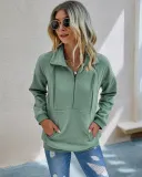 Autumn Plain Pocket Zipper Shirt