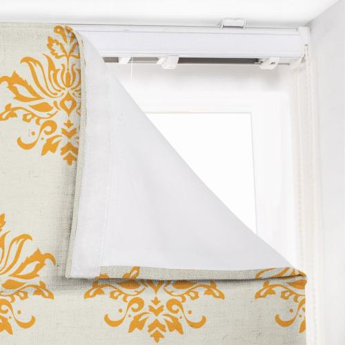 JULIA Abstract Print Polyester Linen Room Darkening Roman Shade