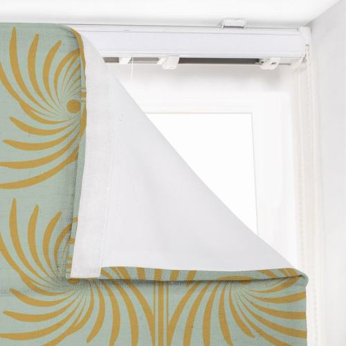 PENELOPE Abstract Print Polyester Linen Room Darkening Roman Shade
