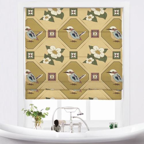 IMOGEN Animal Print Polyester Linen Room Darkening Roman Shade