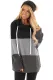 Black Color Block Pullover Hooded Sweatshirt