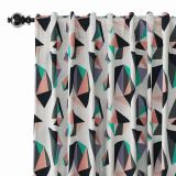 Abstract Print Polyester Linen Curtain Drapery JANE