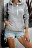 Gray Stay Home Squad Pocketed Cotton Blend Hoodie
