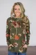 Green Floral Cowl Neck Sweatshirt