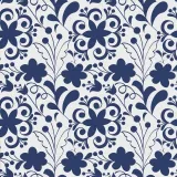 Floral Print Polyester Linen Curtain Drapery AURELIA