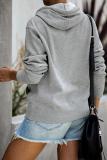 Gray Stay Home Squad Pocketed Cotton Blend Hoodie