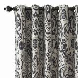 Paisley Print Polyester Linen Curtain Drapery IRIS