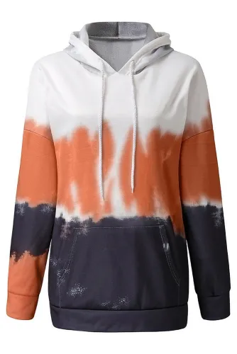 Red Gradient Long Sleeve Pullover Hoodie