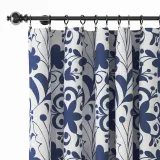Floral Print Polyester Linen Curtain Drapery AURELIA