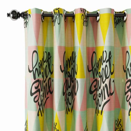 Abstract Print Polyester Linen Curtain Drapery MAISIE