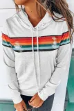 Gray Rainbow Stripes Hoodie