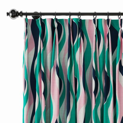 Abstract Print Polyester Linen Curtain Drapery IVY