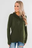 Green Casual Cowl Neck Pullover Sweatshirt