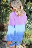 Color Block Tie Dye Pullover Sweatshirt