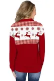 Snowflake and Reindeer Top Zip Neck Sweatshirt