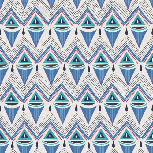 Abstract Print Polyester Linen Curtain Drapery ELIZABETH
