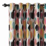 Abstract Print Polyester Linen Curtain Drapery LUCY