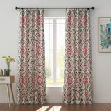Abstract Print Polyester Linen Curtain Drapery ELENOR