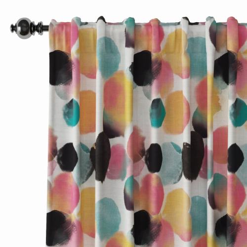 Abstract Print Polyester Linen Curtain Drapery LUCY