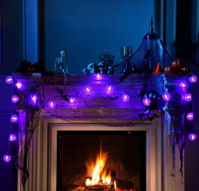 Halloween String Lights - Purple Bats Lights Decorations String Lights