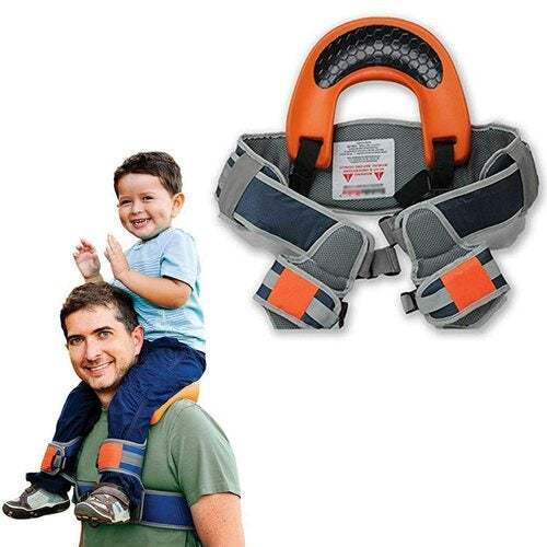 Hands-Free Shoulder Carrier with Ankle Straps and Cushioned Hip Seat Nylon Child