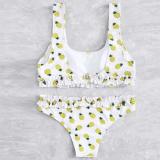 Bikini drăguți, cu imprimeu de ananas compus din două piese