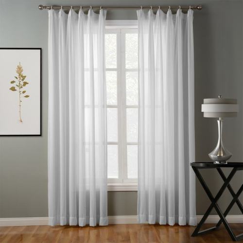 Hollow Mesh Herringbone Polyester Soft Sheer Curtain Drapery GENNY