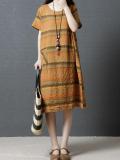 Striped Casual Linen Dress