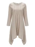 3/4 Sleeve Asymmetrical Ruched Plus Size Dress