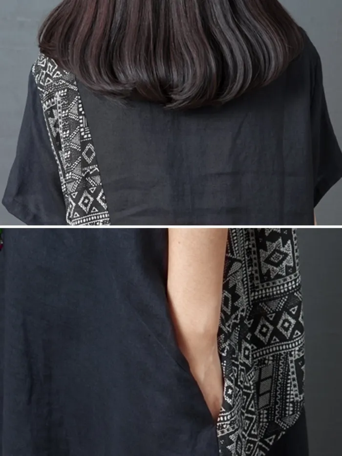 Summer Crew neck Daily Casual Cotton Dress