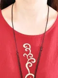 Women Solid Crew Neck Casual Loose Cotton Embroider Dress