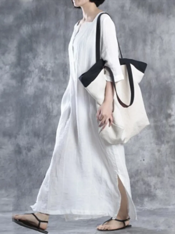 Red Solid Shift Simple Basic Casual Dress