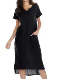 Women Summer Dress Shift Daily Casual Solid Dress