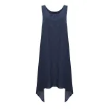 Plus Size Crew Neck Sleeveless Linen Solid Maxi Dress