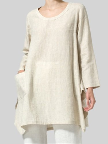 Long Sleeve Shift Casual Solid Fall Dress