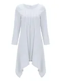 3/4 Sleeve Asymmetrical Ruched Plus Size Dress