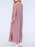 Plus Size V-Neck Dress Shift Daily Linen Pockets Maxi Dress