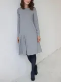 Light Gray Long Sleeve Linen Dresses