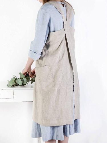 Casual Shift Solid Pockets Plus Size Sleeveless Dress