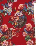 Crew Neck Long Sleeve Floral Printed Plus Size Dress