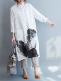 Long Sleeve Cotton Plus Size Dress